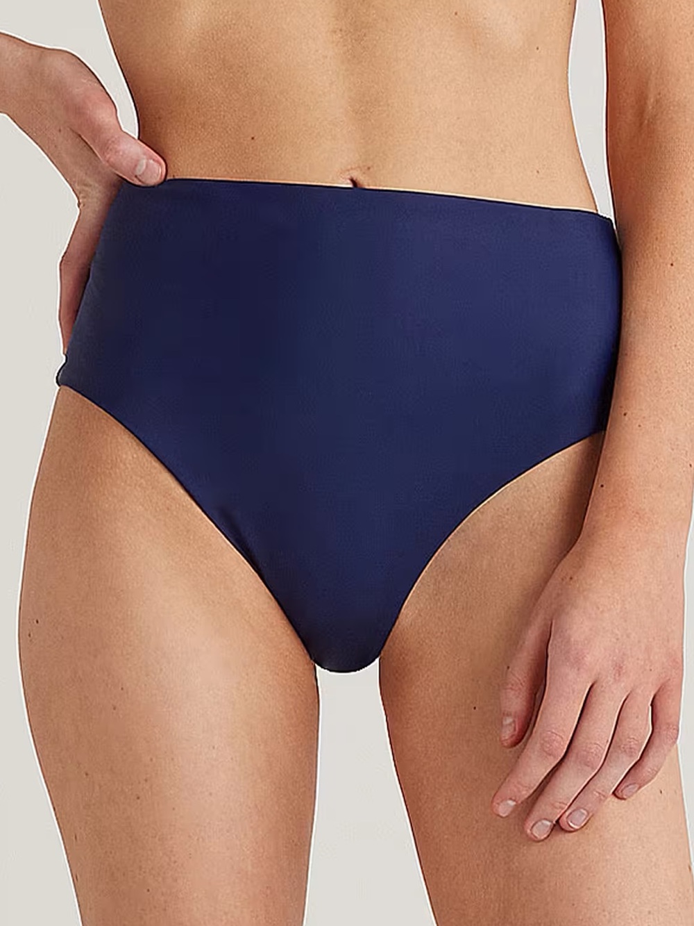 Quince NWT Italian High-Rise Bikini Bottom Deep Navy Blue Medium Swim Suit